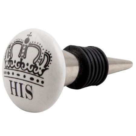 His Ceramic Flat Wine Stopper